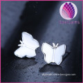Lady's 925 Sterling silver Korean fanshion butterfly shaped stud earrings